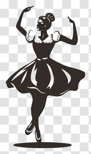 Oktoberfest Dancer - Ballet Dancer Silhouette In Motion Transparent PNG
