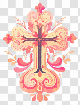 Christian Cross - Ornate Cross Design Transparent PNG