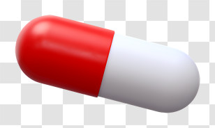 Red And White Capsule - Red And White Capsule Pill Illustration Transparent PNG