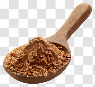 Masala Powder - Brown Powder In Wooden Spoon Transparent PNG