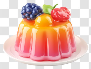 Gelatin Dessert - Colorful Jelly With Fruits Transparent PNG
