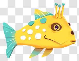 Yellow Puffer Fish - Cartoon Yellow Fish Transparent PNG