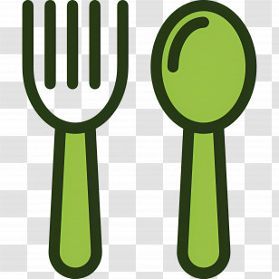 Fork Spoon - Green Spoon And Fork Transparent PNG