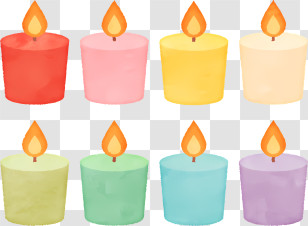 Candle - Colorful Candles With Flames Transparent PNG
