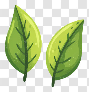 Green Tea Leaves - Pair Of Fresh Green Leaves Transparent PNG