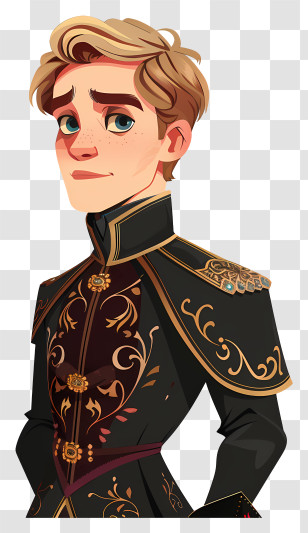 Prince Kristoff - Blonde Animated Character In Uniform Transparent PNG