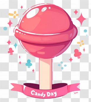 National Candy Day - Pink Lollipop For Candy Day Celebration Transparent PNG
