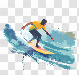 Surfing - Surfer Riding A Wave Transparent PNG