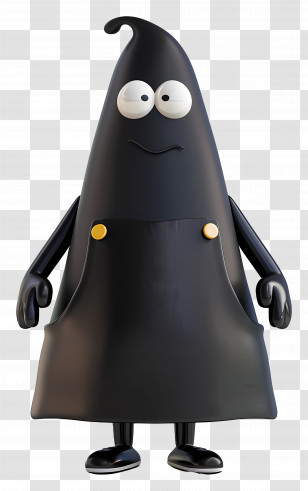 Cartoon Figure - Black Cartoon Character With Big Eyes Transparent PNG