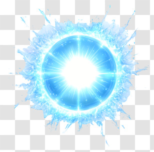 Radiate Light Circle - Blue Energy Burst With Intense Light Transparent PNG