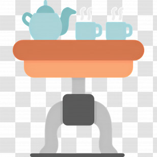 Coffee Table - Teapot And Cups On Cozy Table Transparent PNG
