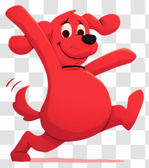 Dancing Dog - Jumping Red Cartoon Dog Transparent PNG