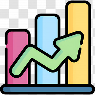 Upward Arrow - Upward Trend Bar Chart Illustration Transparent PNG