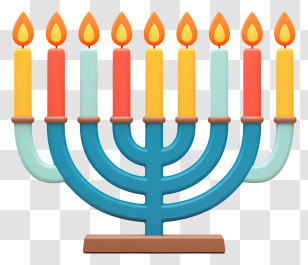 Hanukkah Menorah - Blue Menorah – Hanukkah Candle Holder Transparent PNG