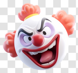 Crazy Emoji - Funny Cartoon Clown Face Transparent PNG