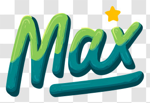 Max Logo - Max Teal 3D Lettering Transparent PNG