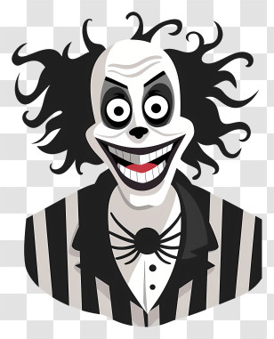 Beetlejuice - Crazy Cartoon Character With Stripes Transparent PNG