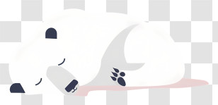 Polar Bear - Sleeping Polar Bear Cartoon Illustration Transparent PNG