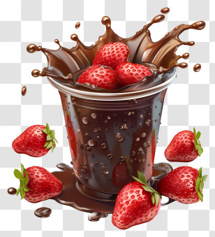 Chocolate Milk - Strawberries In Chocolate Splash Transparent PNG