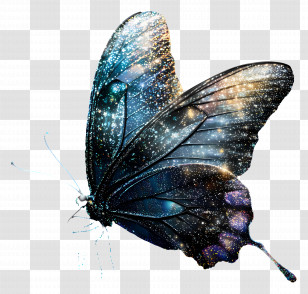Glitter Butterfly - Purple Glitter Butterfly Transparent PNG
