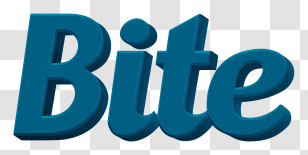 Bite Logo - Bite 3D Text Logo Transparent PNG
