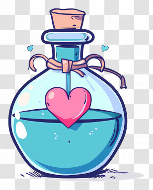 Cartoon Potion - Love Potion In A Bottle Transparent PNG