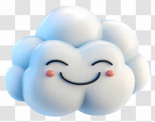 Cloud - Smiling Cartoon Cloud With Rosy Cheeks Transparent PNG