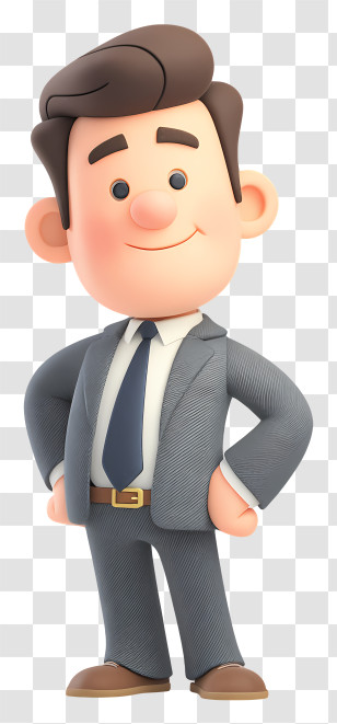 Cartoon Good Businessman - Smiling Cartoon Businessman In Suit Transparent PNG