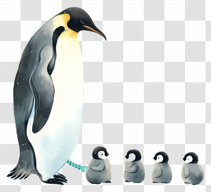 Group Of Penguins - Penguin Family With Chicks Transparent PNG