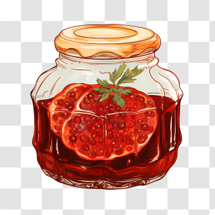 Fruit Jam - Jar Of Pomegranate Preserves Transparent PNG