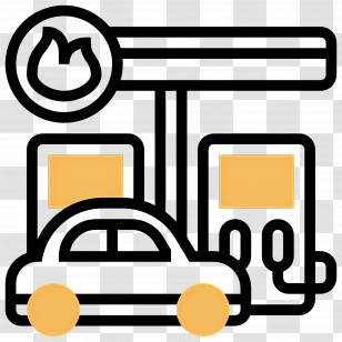 Gas Station - Gas Station Icon With Car Transparent PNG