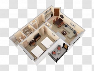 3D Floor Plan Suite Bed Balcony Transparent PNG
