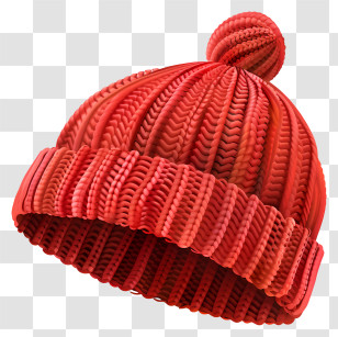 Knit Cap - Red Knitted Beanie Transparent PNG