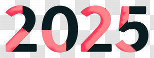 2025 Logo - Stylish Black And Pink 2025 Illustration Transparent PNG