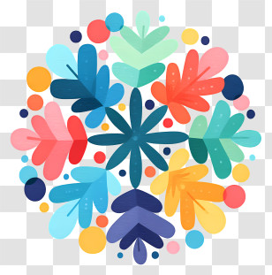 Snow Icon - Colorful Floral Pattern Design Transparent PNG
