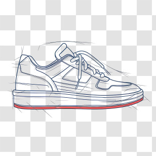 Sketch Sneakers - Minimalistic Sneaker Outline Sketch Illustration Transparent PNG