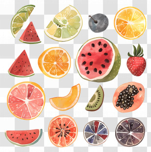 Food - Watercolor Fruits Illustration Transparent PNG