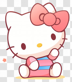 Hello Kitty - Cute Pink Hello Kitty Cartoon Character Transparent PNG