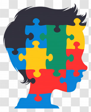 Puzzle Head - Puzzle Head Illustration For Education Transparent PNG