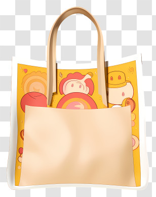 Leather Bag - Colorful Handbag With Cartoon Design Transparent PNG