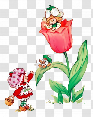Strawberry Shortcake - Strawberry Shortcake And Friends By Flower Transparent PNG