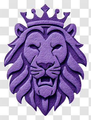 Purple Lion Logo With Crown - Purple Lion With Crown Transparent PNG