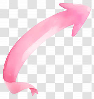 Pink Curved Arrow - Curved Pink Arrow Illustration Transparent PNG