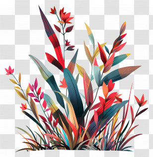 Grass Flower - Colorful Plant Arrangement Transparent PNG
