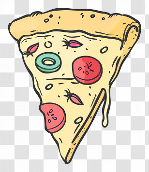 Slice Of Pizza Illustration - Slice Of Pizza Cartoon Illustration Transparent PNG