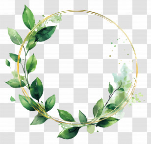 Green Circle Frame - Green Vine Wreath For Nature-Themed Decor Transparent PNG