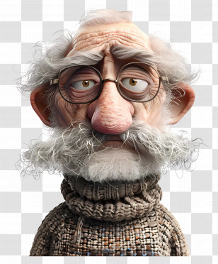 Man Face - Old Man Cartoon Character Design Transparent PNG
