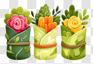 Spring Rolls - Colorful Vegetable Wraps Transparent PNG