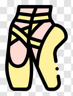 Ballet Shoes Logo - Yellow Ballet Shoes Illustration Transparent PNG