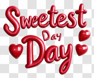 Sweetest Day - Sweetest Day Holiday Text Design With Hearts Transparent PNG